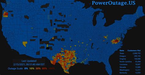 us power outage map february 2021